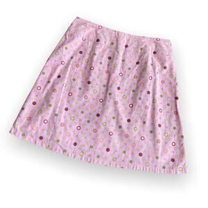 LulaKate Womens Skirt Size 2 Lula‎ Kate Pink Green Pastel Polka Dot Preppy